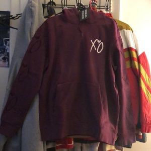 H&M The Weekend Red Maroon Burgundy Hoodie size L
